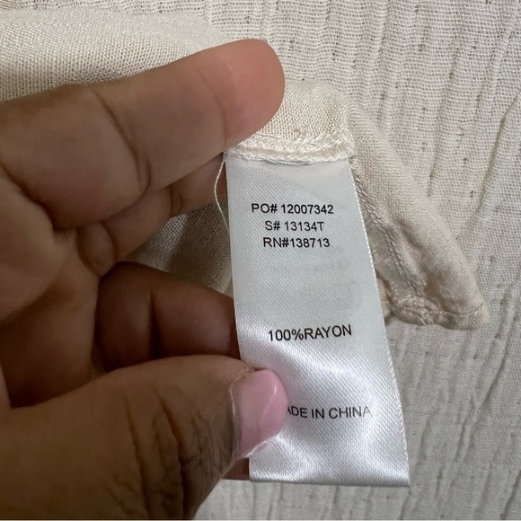 Doe + Rae Sand Tan Sleeveless Button Down Shirt size S - Picture 6 of 8